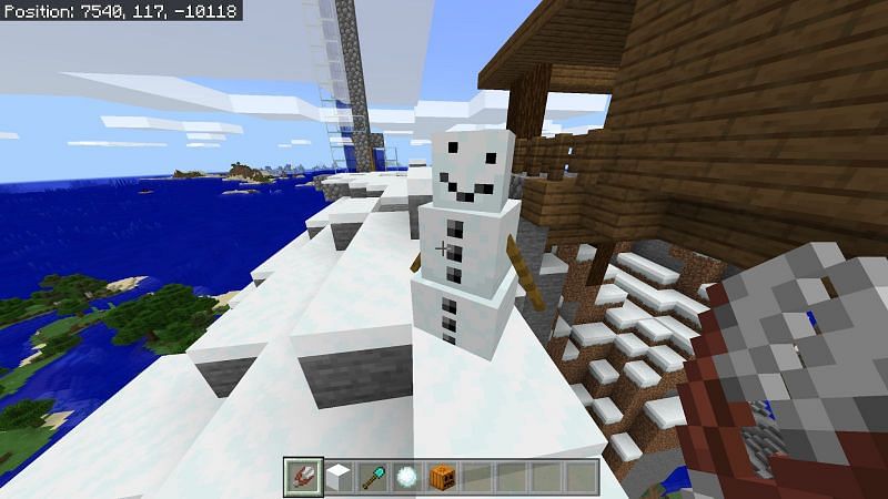 Как сделать снеговика в Minecraft4